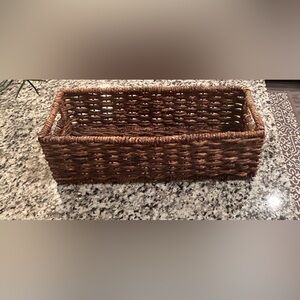 Woven Wicker Storage Basket – Boho Farmhouse Home Decor